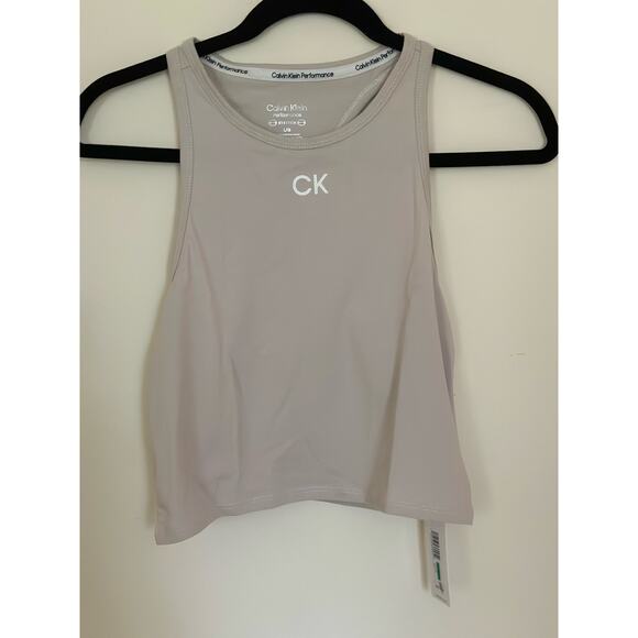 Calvin Klein Performance Women's Racerback Crop Top size Large New - Picture 3 of 5